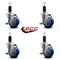 Service Caster 3.5'' Blue Poly Swivel 1-1/4'' Expanding Stem Caster Set with Brake, 4PK SCC-EX20S3514-PPUB-BLUE-TLB-114-4 - alternate 3
